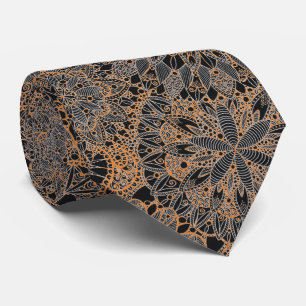 Oranje Mandala Patroon Stropdas