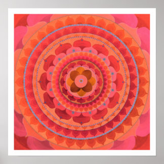 Oranje Mandala Poster