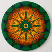 Oranje Mandala Ronde Button 6,0 Cm (Voorkant)