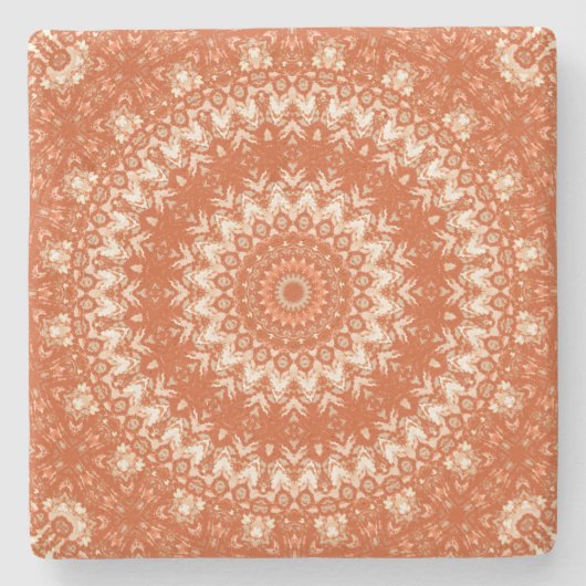 Oranje mandala. stenen onderzetter (Voorkant)