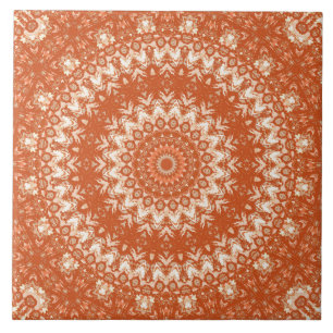 Oranje mandala. tegeltje