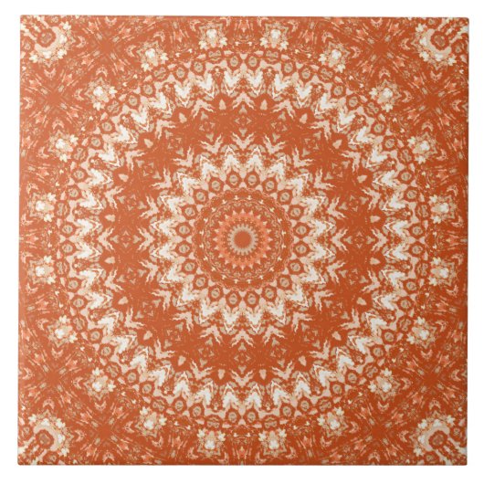 Oranje mandala. tegeltje (Voorkant)