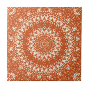 Oranje mandala. tegeltje