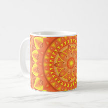 Oranje Mandala Warm Boho Levendig Geometrisch Patr
