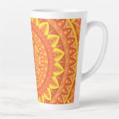 Oranje Mandala Warm Boho Patroon Levendig Knus Latte Mok (Rechts)