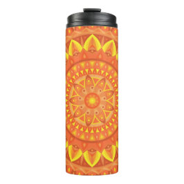 Oranje Mandala Warm Boho Reis Cozy Levendig  Thermosbeker