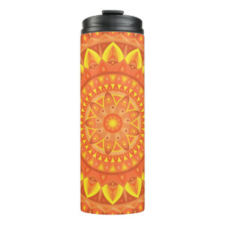 Oranje Mandala Warm Boho Reis Cozy Levendig Thermosbeker