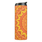 Oranje Mandala Warm Boho Reis Cozy Levendig Thermosbeker (Gedraaid links)