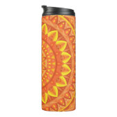 Oranje Mandala Warm Boho Reis Cozy Levendig Thermosbeker (Geroteerd rechts)