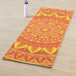 Oranje Mandala Yoga Gecentreerd Warm Boho Ontwerp  Yogamat