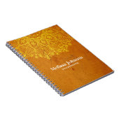 Oranje Mandala Yoga Meditation Custom Notitieboek (Rechterzijde)