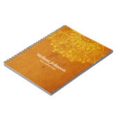 Oranje Mandala Yoga Meditation Custom Notitieboek (Linkerzijde)