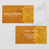 Oranje Mandala Yoga Meditation Visitekaartje (Voorkant / Achterkant)