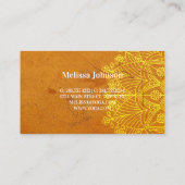 Oranje Mandala Yoga Meditation Visitekaartje (Achterkant)