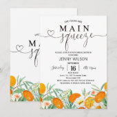 Oranje Mandarijn Bloemen Main Squeeze Vrijgezellen Kaart (Voorkant / Achterkant)