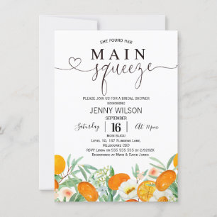 Oranje Mandarijn Bloemen Main Squeeze Vrijgezellen Kaart