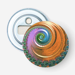 Oranje Mandelbrot Krul Knop Flesopener Button Flesopener