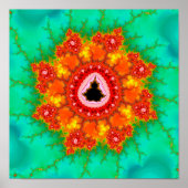 Oranje Mandelbrot Set Zoom Poster (Voorkant)