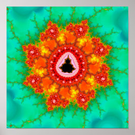 Oranje Mandelbrot Set Zoom Poster