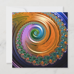 Oranje Mandelbrot Swirl Flat Kaart