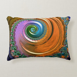 Oranje Mandelbrot Swirls Accent Cushion Kussen