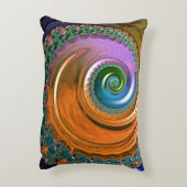 Oranje Mandelbrot Swirls Accent Cushion Kussen (Achterkant (Verticaal))
