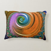 Oranje Mandelbrot Swirls Accent Cushion Kussen (Achterkant)