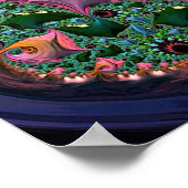 Oranje Mandelbrot Wervelposter Poster (Hoek)