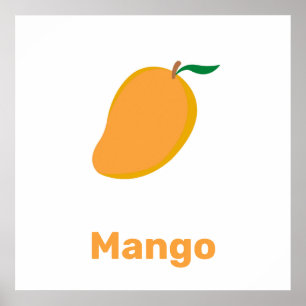 Oranje mango met woorden poster