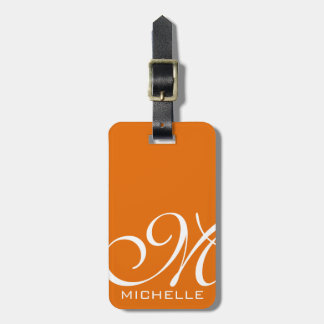 Oranje Manuscript Monogramed Bagagelabel