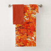 Oranje Maple Leaves Autumn Season Bad Handdoek (Insitu)