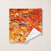 Oranje Maple Leaves Autumn Season Bad Handdoek (Wasdoekje)