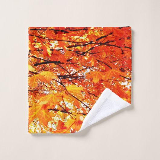 Oranje Maple Leaves Autumn Season Bad Handdoek (Wasdoekje)