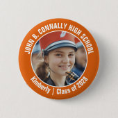 Oranje Marching Band Foto High School Brag Ronde Button 5,7 Cm (Voorkant)