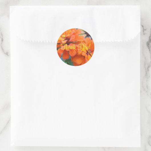 Oranje marges ronde sticker (Tas)