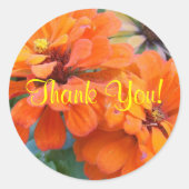 Oranje marges ronde sticker (Voorkant)