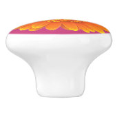 oranje margriet deurknop keramische knop (Zijkant)