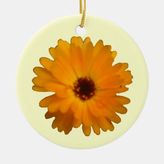 Oranje Marigold Custom Birthday Keramisch Ornament (Voorkant)
