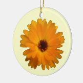Oranje Marigold Custom Birthday Keramisch Ornament (Links)