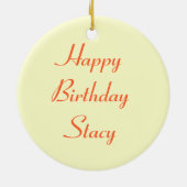 Oranje Marigold Custom Birthday Keramisch Ornament (Achterkant)