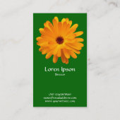 Oranje Marigold - Deep Grass Green Visitekaartje (Achterkant)