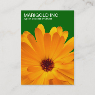Oranje Marigold - Deep Grass Green Visitekaartje