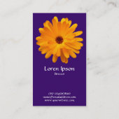 Oranje Marigold - Deep Paars Visitekaartje (Achterkant)