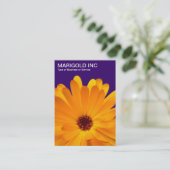 Oranje Marigold - Deep Paars Visitekaartje (Staand voorkant)