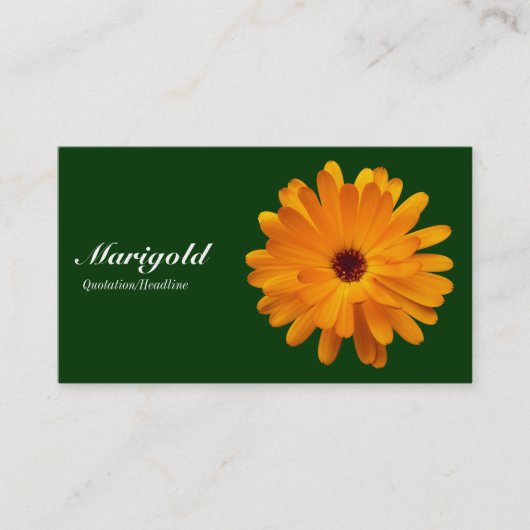 Oranje Marigold - Donkergroen 003300 Visitekaartje (Voorkant)