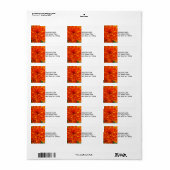 Oranje Marigold Etiket (Full Sheet)