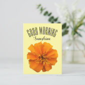 Oranje Marigold Good Morning Sunshine Briefkaart (Staand voorkant)