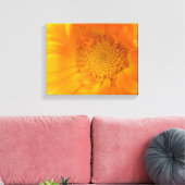 Oranje Marigold Macro Canvasprint Canvas Afdruk (Insitu (Woonkamer))