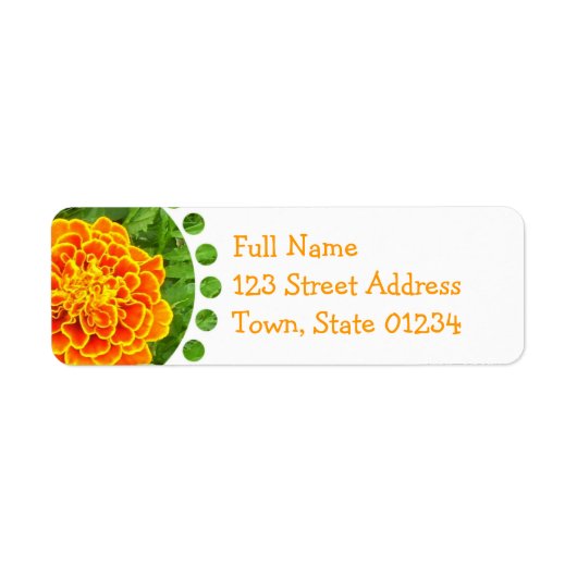Oranje Marigold Mailing Label (Voorkant)