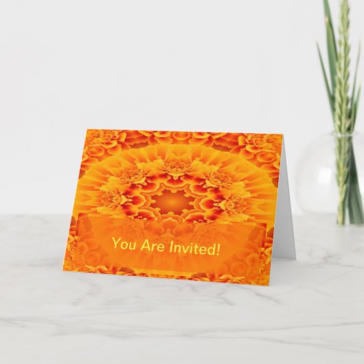 Oranje Marigold Mandala Feestdagen Kaart (Voorkant)